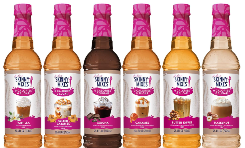 Jordan's Skinny Mixes Sugar Free Coffee Syrup 6 Sampler Variety Pack – Zero Calorie Coffee Flavoring Syrup for Lattes, Iced Coffee, Protein Shakes & Cocktails – 25.4 fl oz Bottles (Pack of 6)