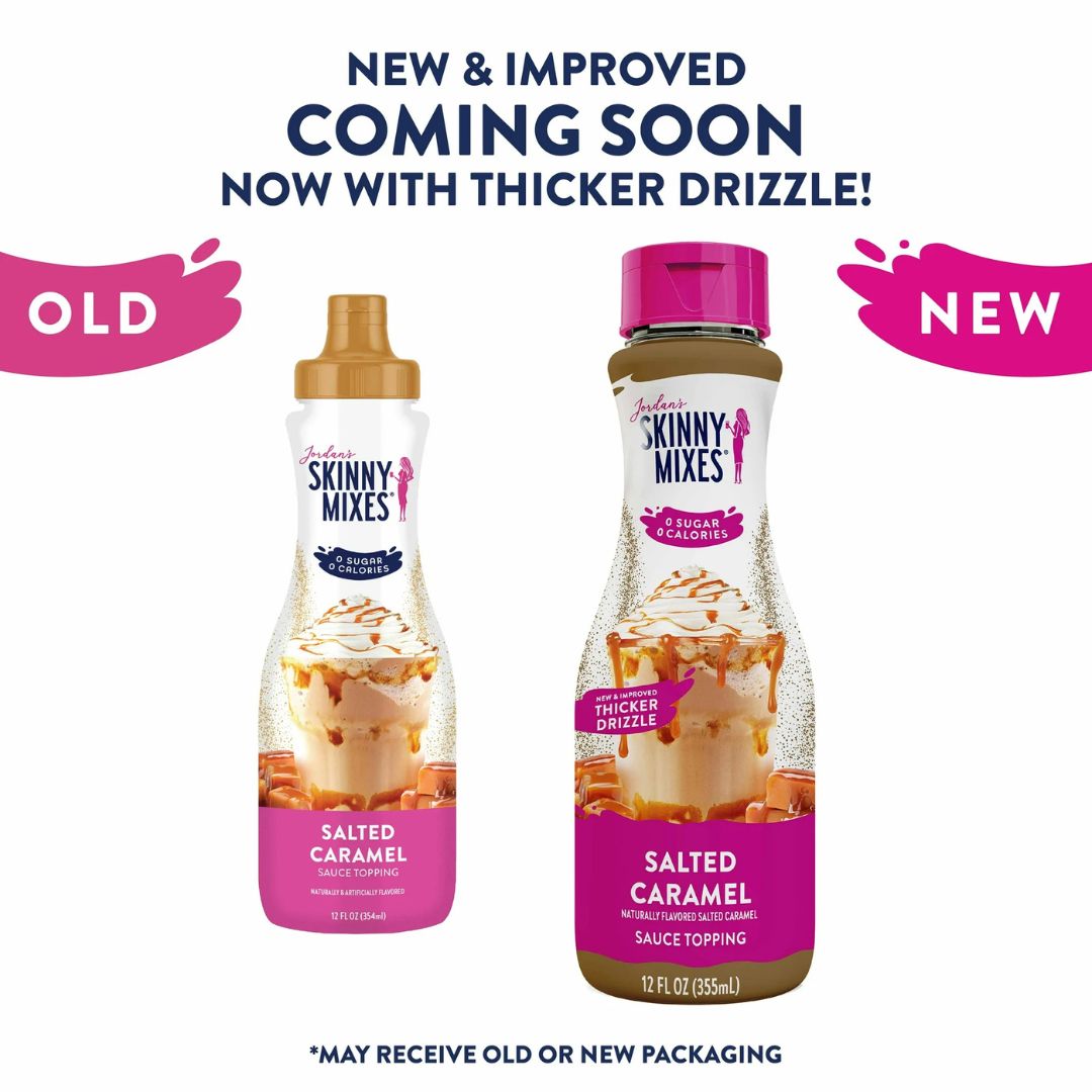 Jordan Skinny Salted Caramel Coffee Syrup Sauce, Sugar Free, Keto, Zero Calories, THICKER DRIZZLE, (Pack of 2)