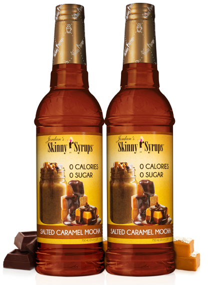 Jordan's Skinny Syrups, Salted Caramel Mocha Coffee Syrup, Sugar Free, 25.4 Ounces (Pack of 2), Zero Calorie Drink Flavoring & Mixes