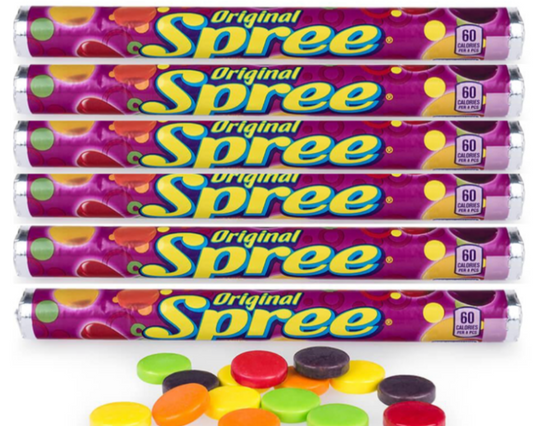 Wonka Spree Original Candy, Crunchy Candy, 1.77 oz, pack of 6